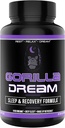 Gorilla Mind Dream Sleep Supplement (120 Κάψουλες) - Nootropic Infused Comprehensive Sleep & Recovery Supplement - GABA, μελατονίνη, βαλεριάνα Root, μαγνήσιο, L-Θεανίνη, Sensoril, Ashwagandha & More