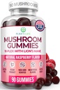 World's First Mushroom Complex Gummies - 10x Mushroom Supplement w Lions Mane (90 Chews 2500mg/serving) Nootropic Brain Supplement, Immune Support & Stress Relief - Αντικατάσταση χάπια & κάψουλες, 7-Keto