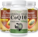 Liposomal CoQ10 800mg 1PCS Bundle with Ubiquinol CoQ10 600 MG Softgels with Omega-3 & Shilajit & PQQ 2PCS