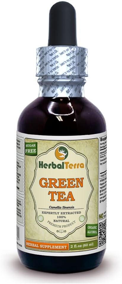 Herbal Terra LLC Green Tea (Camellia Sinensis) Tincture, Organic Dried Leaves Liquid Extract 2 oz
