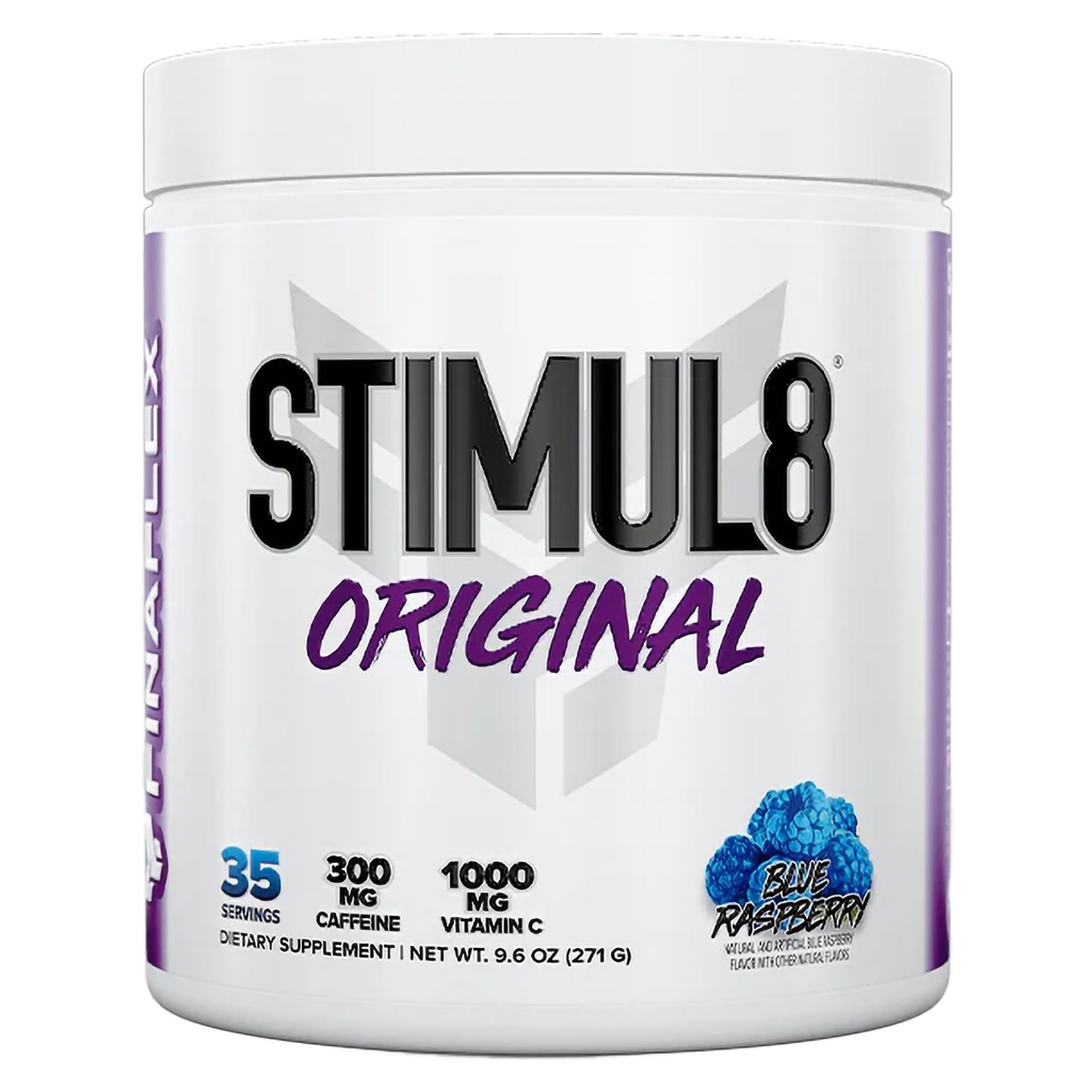 FINAFLEX STIMUL8 Original Pre-Workout, Blue Raspberry - Energy, Strength & Endurance for Men & Women - With Caffeine, Beta-Alanine & Vitamin C - 35 Servings