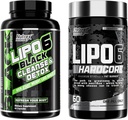 Nutrex έρευνα Lipo-6 Καθαρισμός & Detox για απώλεια βάρους και Lipo-6 Hardcore συμπλήρωμα, υποστηρίζει Μεταβολισμός