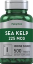 Piping Rock Sea Kelp Iodine Supplement | 225 mcg | 500 Tablets | Non-GMO, Gluten Free