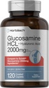 Horbäach Glucosamine HCL | with Hyaluronic Acid | 2000mg | 120 Coated Caplets | Non-GMO & Gluten Free Supplement