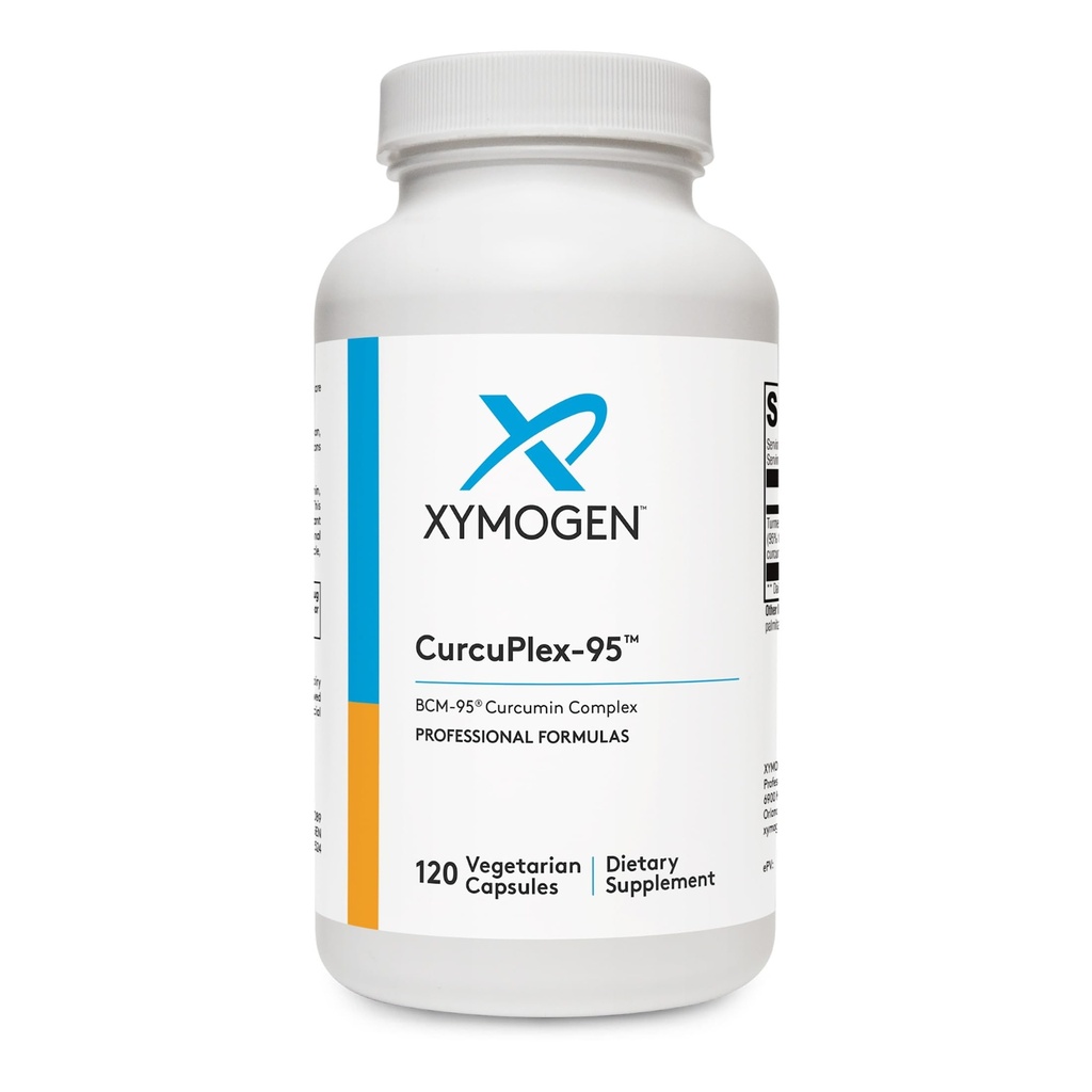 XYMOGEN CurcuPlex-95 - Turmeric Curcumin Συμπληρώματα με Ενισχυμένη Βιοδιαθεσιμότητα - Καθημερινή υποστήριξη εγκεφάλου συμπλήρωμα (120 Vegan Turmeric Κάψουλες)