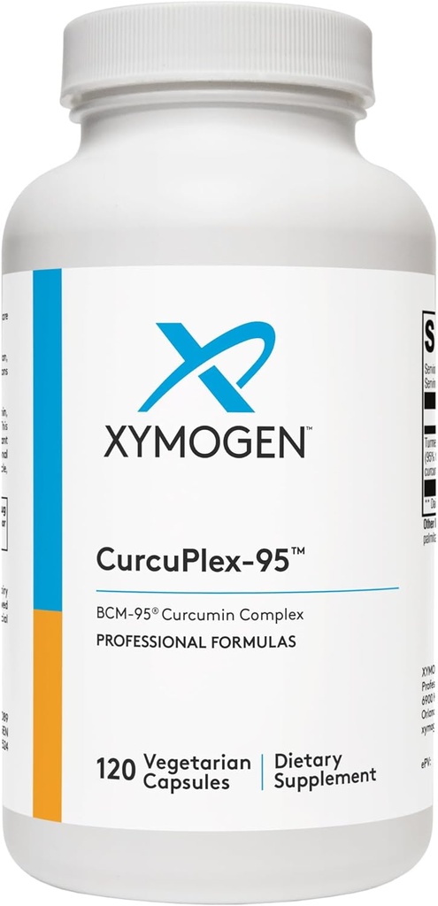 XYMOGEN CurcuPlex-95 - Turmeric Curcumin Συμπληρώματα με Ενισχυμένη Βιοδιαθεσιμότητα - Καθημερινή υποστήριξη εγκεφάλου συμπλήρωμα (120 Vegan Turmeric Κάψουλες)
