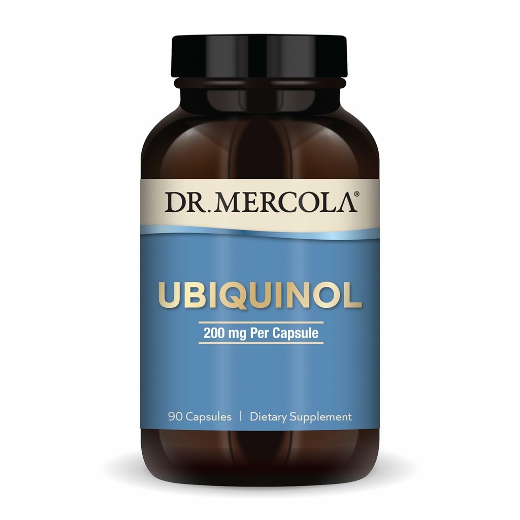 Δρ. Mercola Ubiquinol, 90 Σερβιέτες (90 κάψουλες), 200 mg ανά κάψουλα, συμπλήρωμα διατροφής, υποστηρίζει την παραγωγή ενέργειας, μη ΓΤΟ
