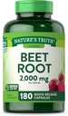 Nature's Truth Beet Root Capsules | 2,000mg | 180 Count | Non-GMO and Gluten Free Supplement