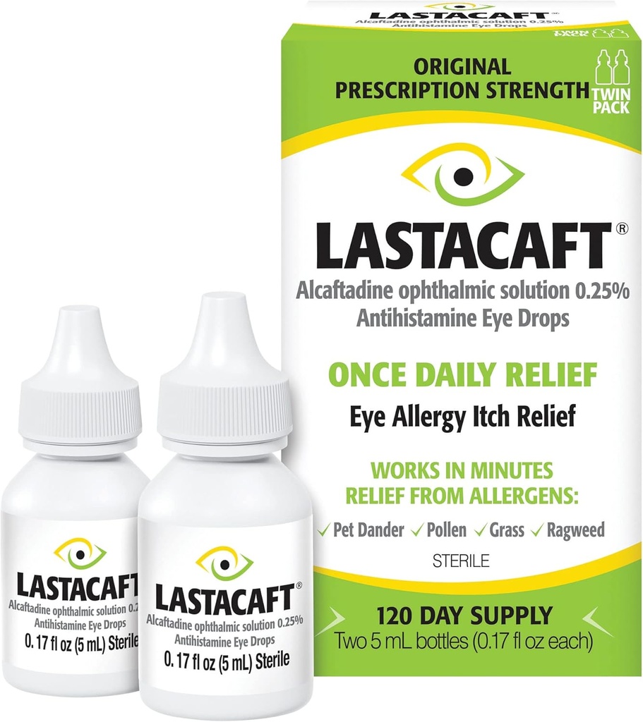 LASTACAFT Once Daily Eye Allergy Itch Relief Drops, (2 κόμης) 120 Ημέρα προσφοράς, Αποκλειστική