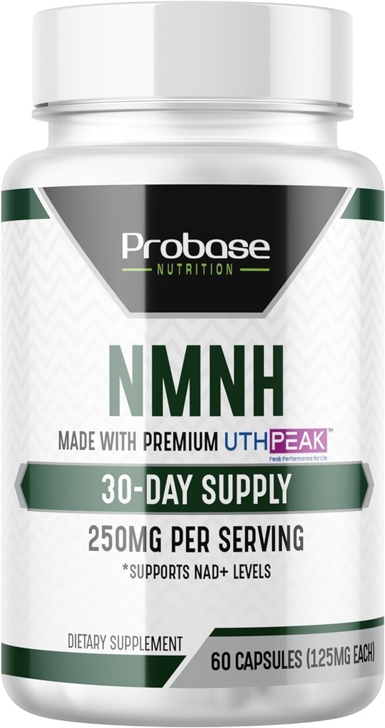 Uthpeak NMNH NAD συμπλήρωμα 250mg - Προτεινόμενη δόση για υγιή γήρανση, ένα συμπλήρωμα εστίασης μνήμης για τη γνωστική λειτουργία Υποστήριξη (60 κάψουλες) - Εναλλακτική για NR, NAD, Quercetin και Fisetin