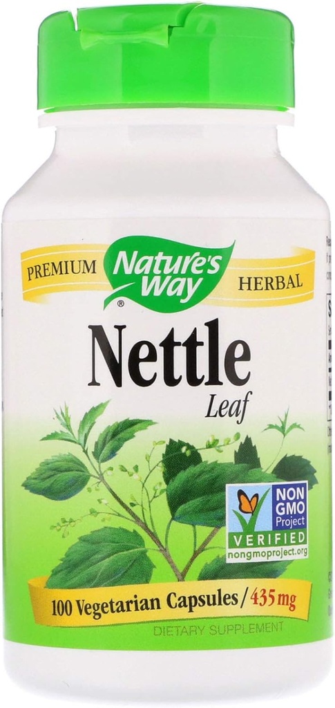 Nature's Way Nettle Leaf 435 mg, TRU-ID Certified, Μη ΓΤΟ Project, χορτοφάγοι, 100 Count, Pack of 2