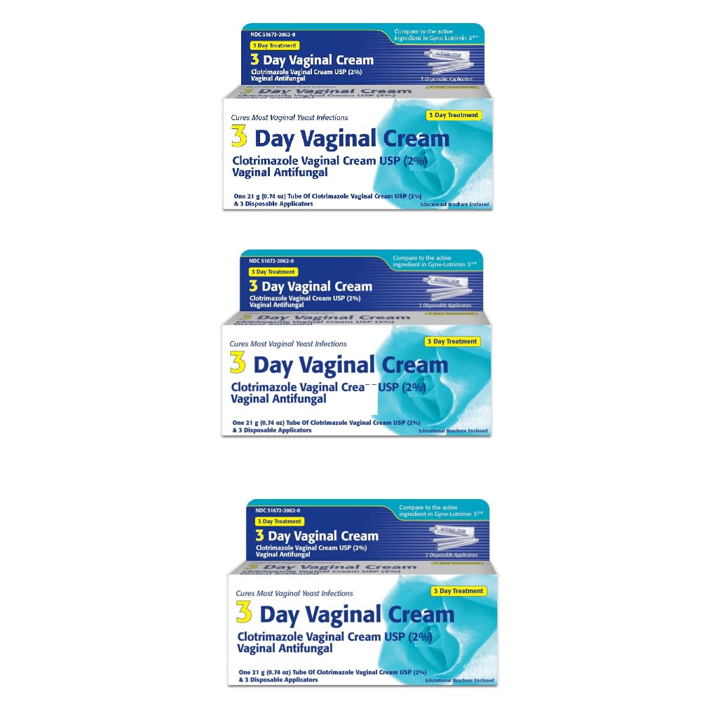 Clotrimazole 3 -Day Vaginal Cream - 0.74 Oz (PACK OF 3)