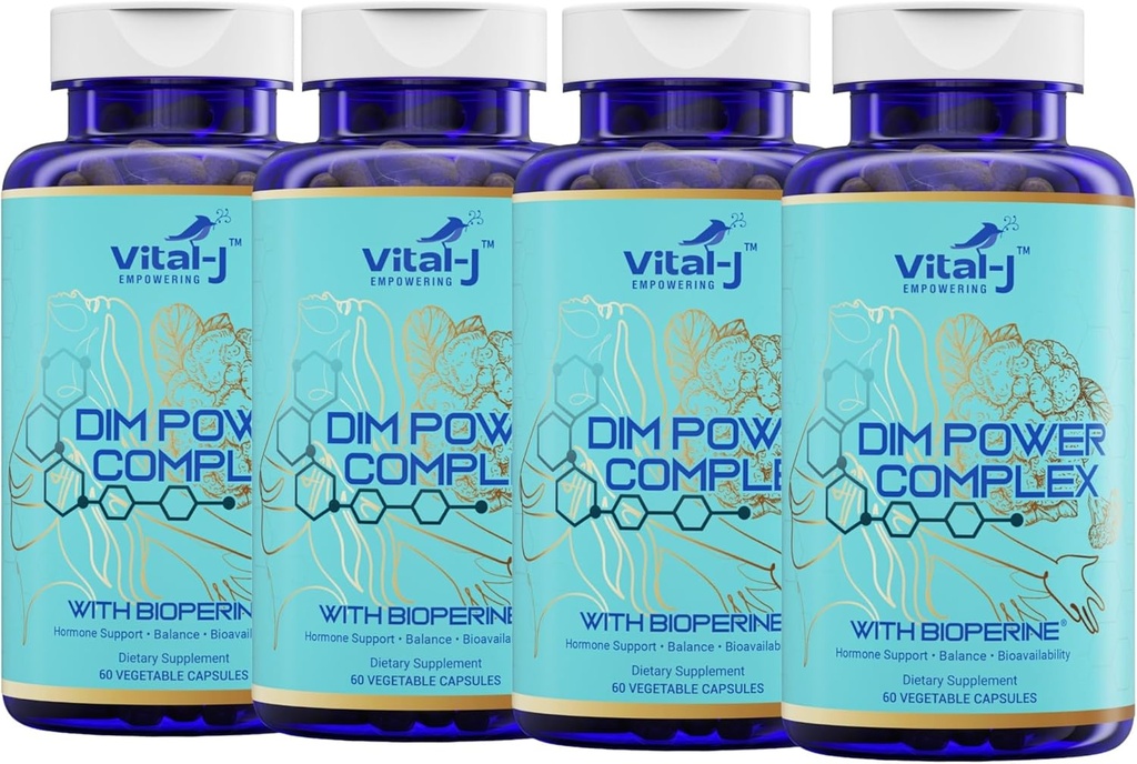 4-in-1 DIM Poent Complex 300mg - Οιστρογόνος Ισορροπία και Μεταβολισμός, Ενέργεια & Εμμηνόπαυση Συμπλήρωμα Υποστήριξης με Βιοπερίνη (x4), Ασβέστιο και Μπρόκολο - για γυναίκες και άνδρες 120 Υπηρεσίες