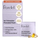 Perelel 1ο Trimester Prenatal Pack, Πολυβιταμίνη με Φολικό, Βιταμίνη D, Ωμέγα 3, Σιδήρου & Τζίντζερ, Διατροφική Υποστήριξη για την Πρώιμη Εγκυμοσύνη, Χωρίς Σόγια & Γλουτένη, Μη ΓΤΟ, 30 Daily Pill Packs