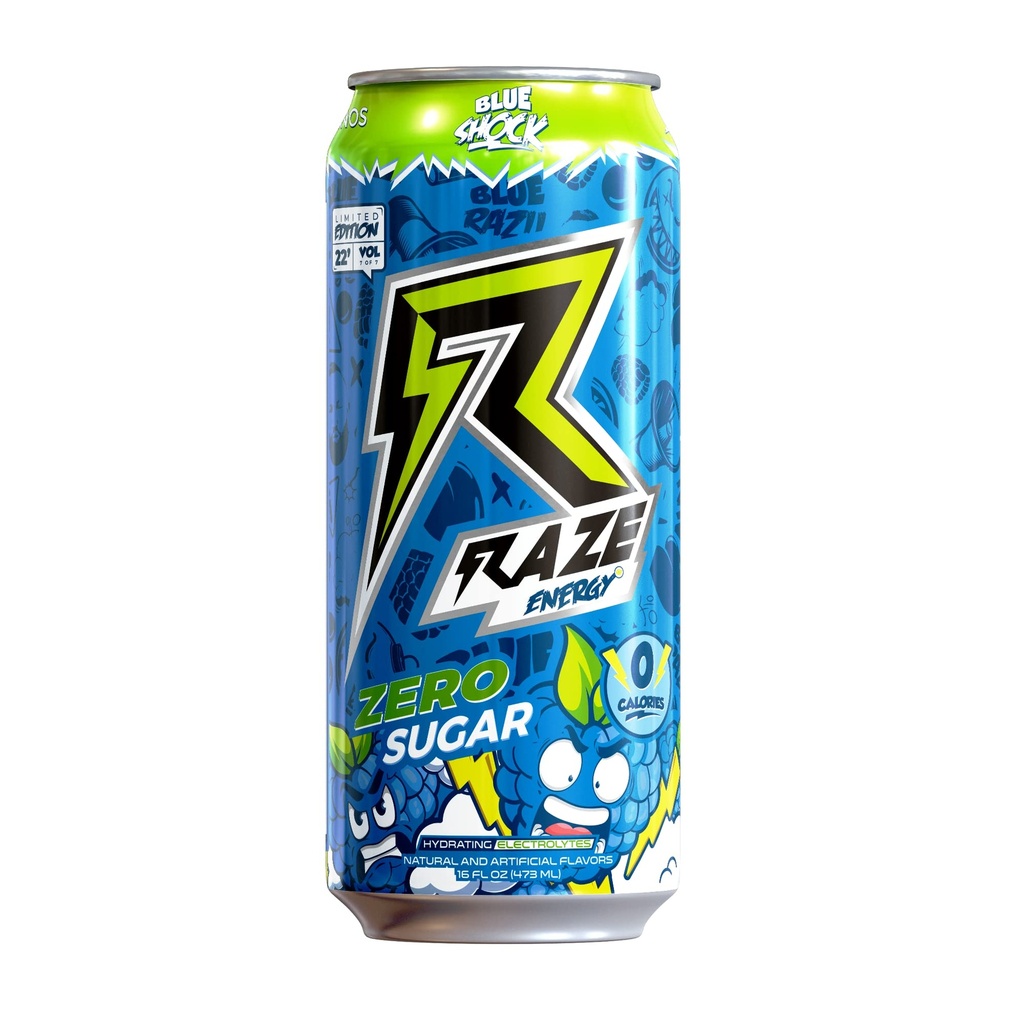 Repp Sports Raze Energy Drink Cans (Blue Shock)