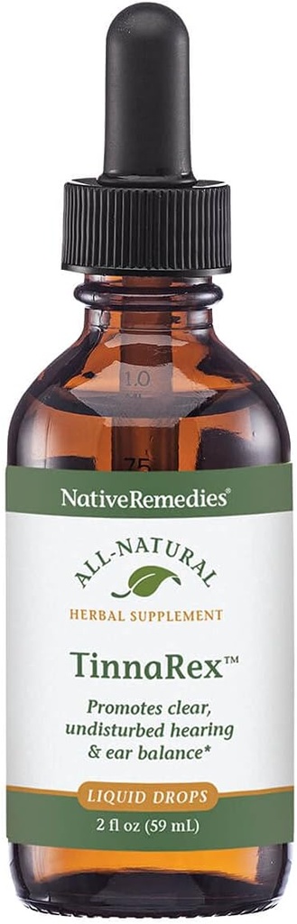 Native Remedies TinnaRex - Όλα τα φυσικά βοτανικά συμπλήρωμα προωθεί τη σαφή και αδιάτακτη ακοή - υποστηρίζει δομές αυτιών, ηχητικά αγωγιμότητα και μετάδοση - 59 mL