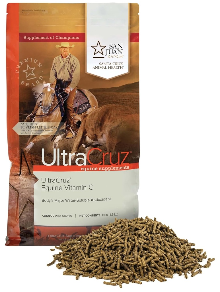 UltraCruz-516466 Equine Vitamin C (Ασκορβικό οξύ) συμπλήρωμα για τα άλογα, 10 λίβρες, Pellet (80 ημέρες εφοδιασμού)