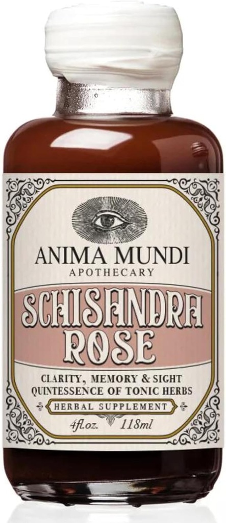 Anima Mundi Αποθετήριο Schisandra Rose Elixir - Liquid Schisandra Berry Adaptogen συμπλήρωμα με Wildcraft Rose Πέταλα για το συκώτι και το νεφρό Υποστήριξη - Anima Mundi Συμπληρώματα ομορφιάς (4oz / 120ml)
