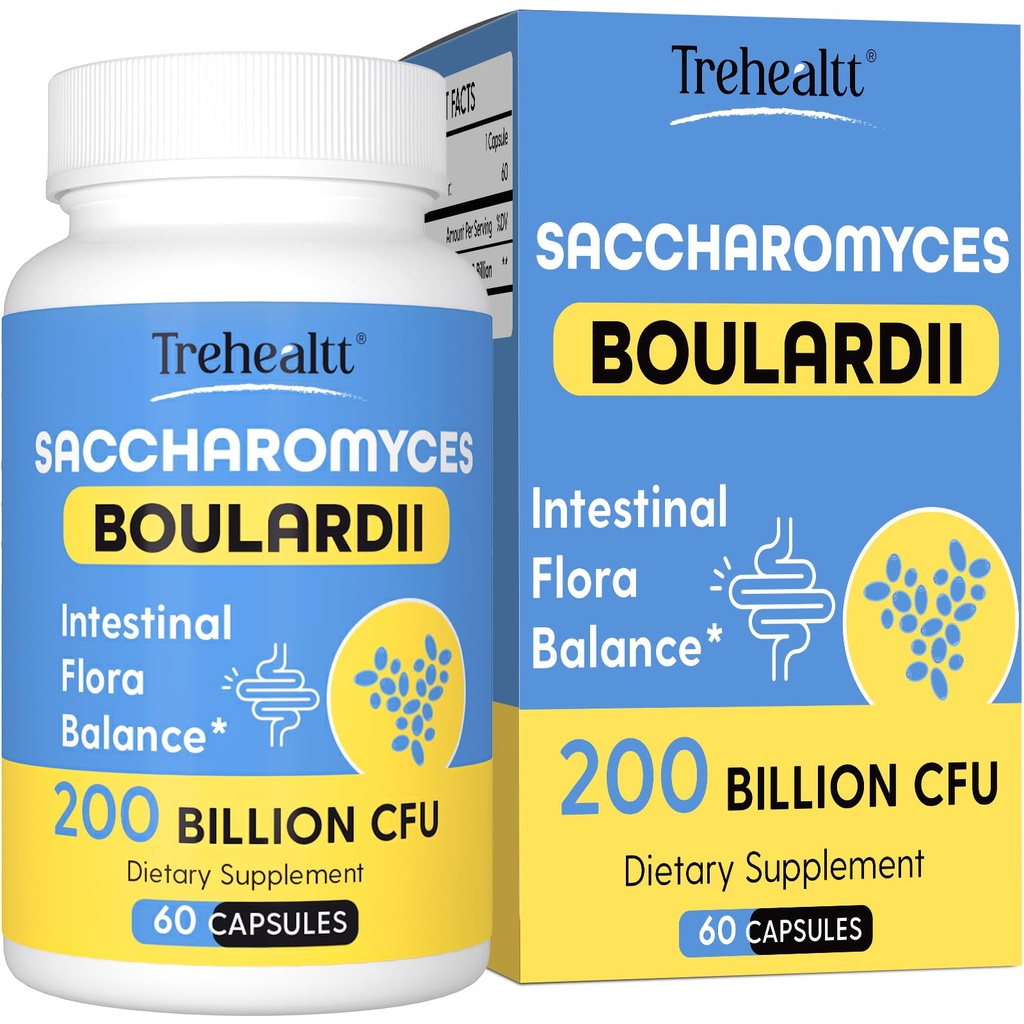 Saccharomyces Boulardii Probiotics 200 Δισεκατομμύρια CFUs, Κλινικά Σπουδασμένη Προβιοτική για γυναίκες & άνδρες Yeast για ενδοεντερική, έντερο, ανοσοκατασταλτική & επιληπτική υγεία, Οξύ ανθεκτικό & ράφι-σταθερό, 60 ημέρες προσφοράς