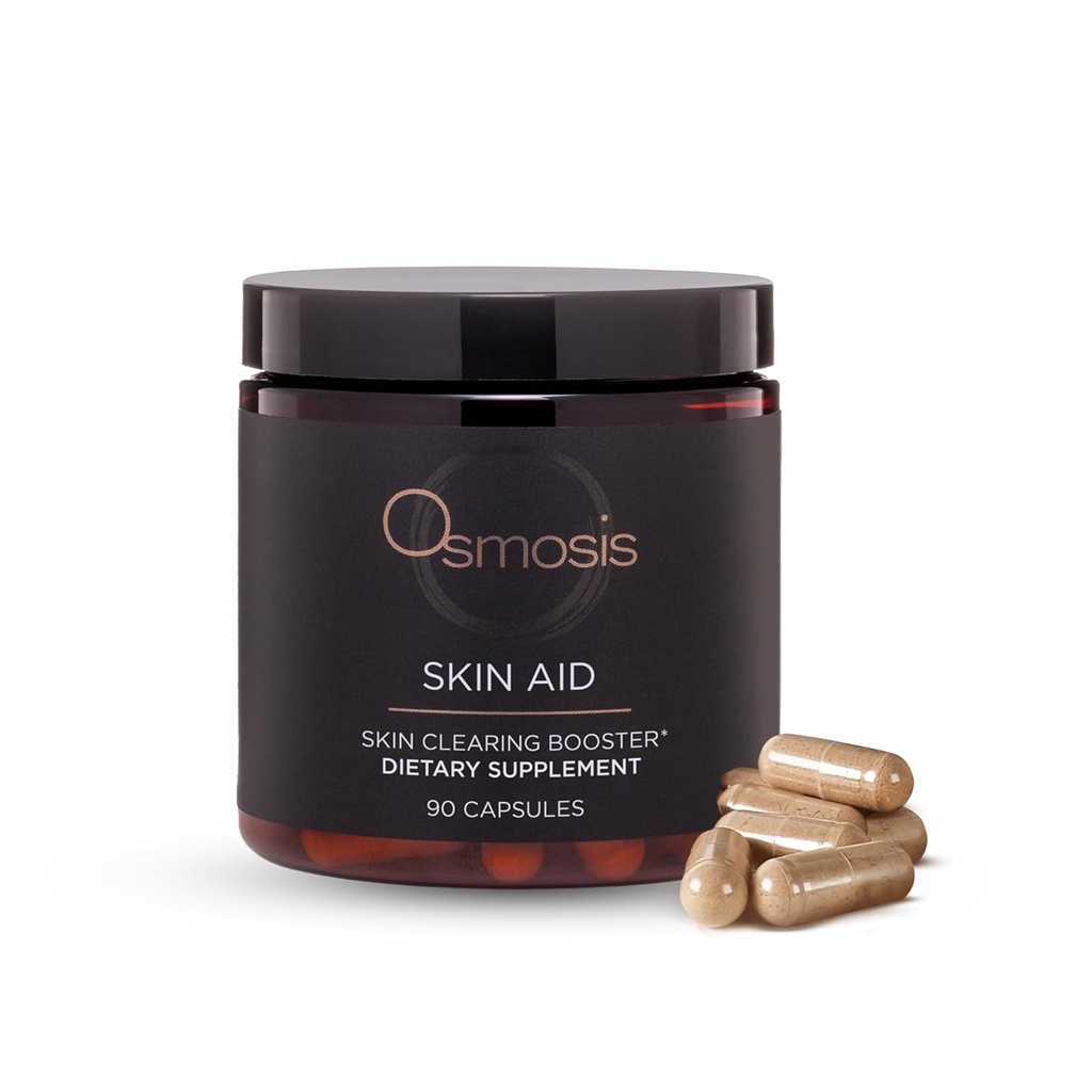 OSMOSIS Skin Aid Daily Supplement, Microbiome και υποστήριξη ανοσίας, βιταμίνη Α, για την ακμή και Blemish Prone Skin, 90 Count