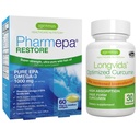 Pharmepa Επαναφορά & Longvida Lipida Curcumin 500mg Bundle, 1000mg καθαρό Omega-3 EPA ιχθυέλαιο & Ultra Bioδιαθέσιμη κουρκουμίνη, από Igenus