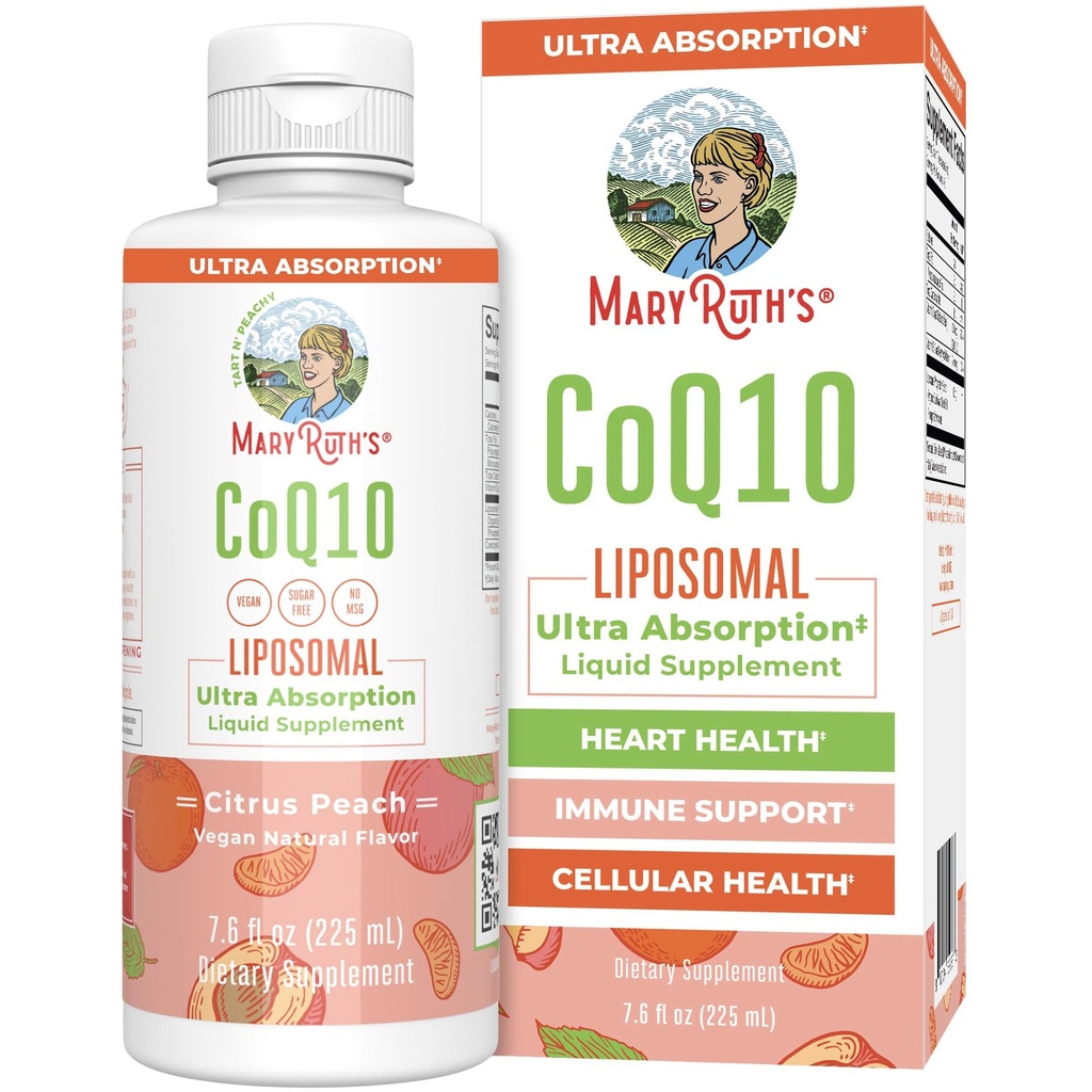 MARYRUTH'S CoQ10 Liquid Liposomal | Coenzyme Q10 Heart Health Supplement | 75mg CoQ10 Supplement for Mitochondrial Support & Immune System | Vegan | Non-GMO | Immune Support Supplement | 45 Servings