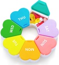 Weekly Pill Organizer, Pill Box 7 Day, OAAO Μεγάλη Χωρητικότητα Διαμερίσματα Pill Containers Λουλούδι Φορητή θήκη για χάπια Βιταμίνη Fish Oil Medicine Συμπληρώματα Organizer
