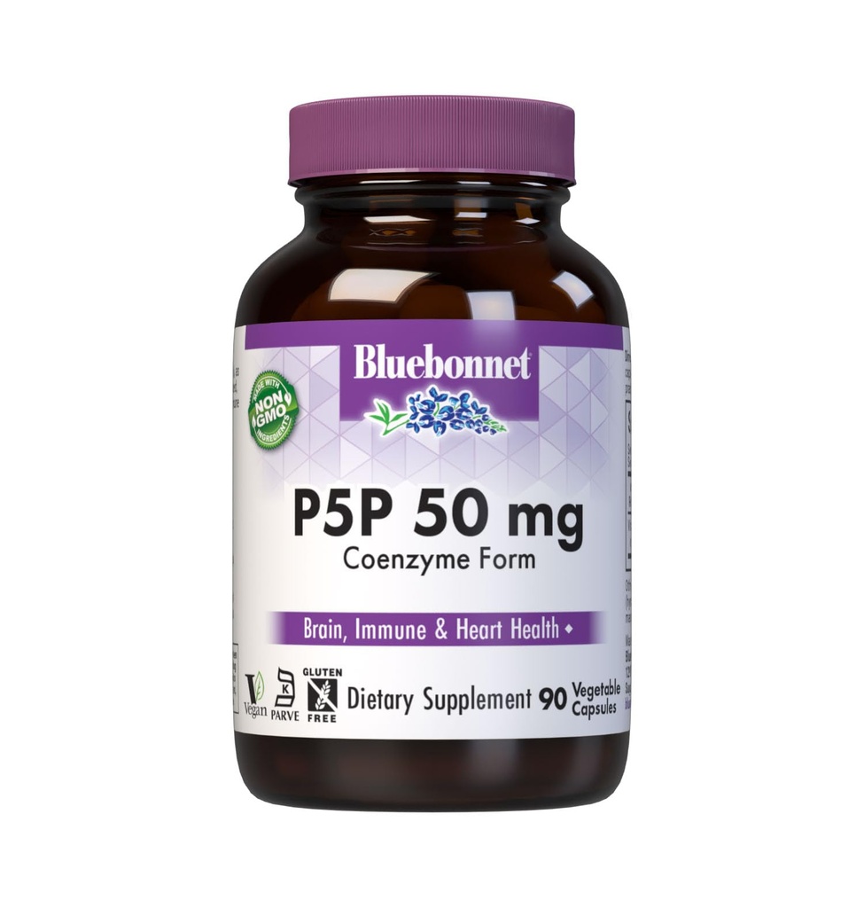 Bluebonnet Nutrition - Κυτταρικό δραστικό P-5-P 50mg - 90 κάψουλες χορτοφάγων