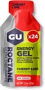 GU Energy Roctane Ultra Endurance Energy Gel, Vegan, Gluten-Free, Kosher, and Dairy-Free On-The-Go Sports Nutrition for Running, Biking, Hiking or Skiing, 24-Count, Cherry Lime