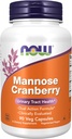 NOW Συμπληρώματα τροφίμων, Mannose Cranberry, Dual Action Formula*, Κλινικά αξιολογηθεί, ούρα Φυλλαδική Υγεία*, 90 Veg Κάψουλες