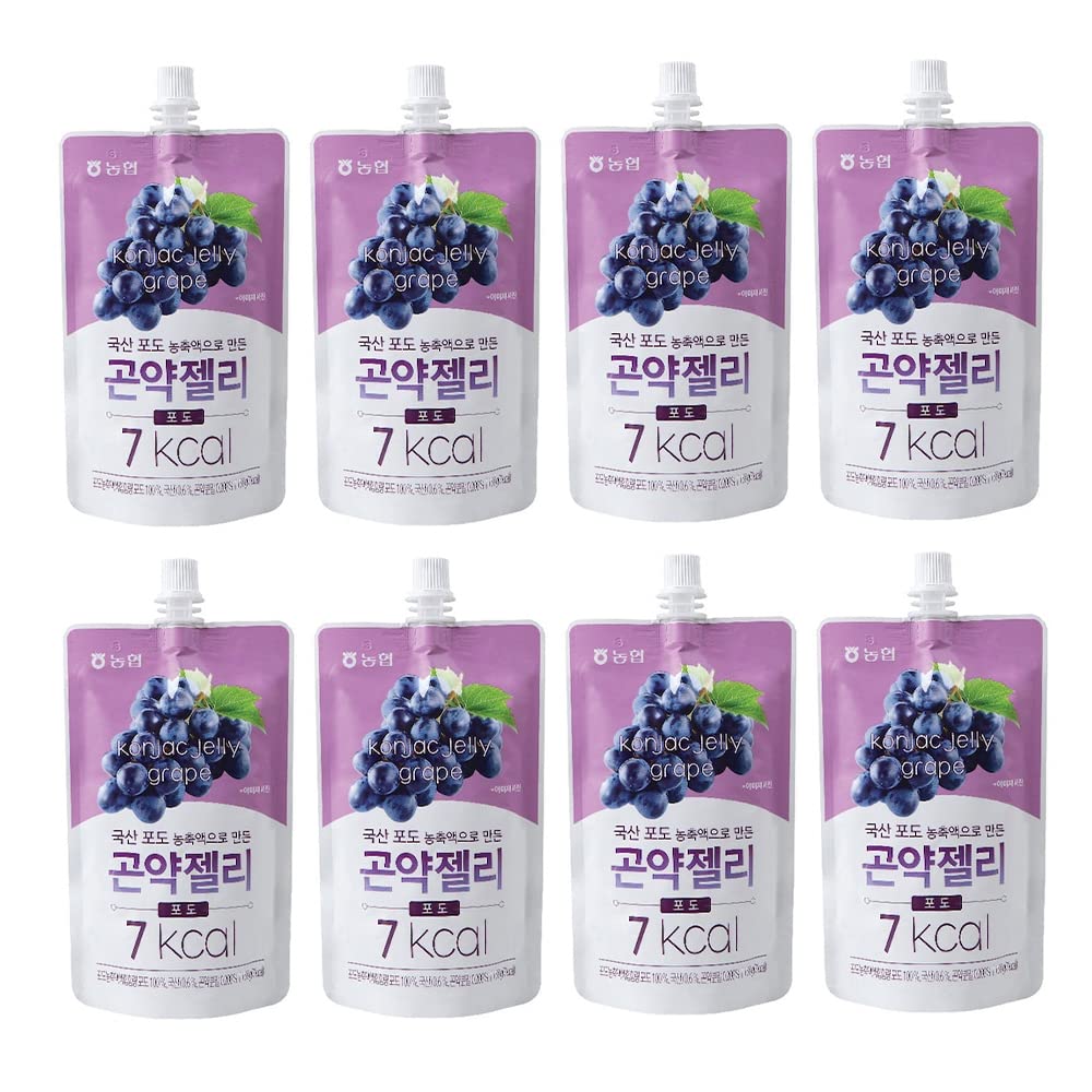 [NongHyup] Σταφύλι Konjac Jelly, Προϊόν της Κορέας, Υγιεινό και φυσικό βάρος Απώλεια διατροφής συμπλήρωμα τροφίμων, χαμηλή θερμίδες, 농협 곤약 곤약 리 리 리 다이어트 식품 식품, 100% 한국산 (150g x 8 συσκευασίες) (Γλυπτική σταφίδα)