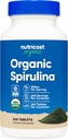 Nutricost Organic Spirulina 500mg, 240 δισκία - Χωρίς γλουτένη, μη ΓΤΟ