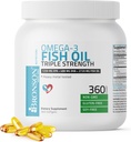 Bronson Omega 3 Fish Oil Triple Strength 2720 mg, High EPA 1250 mg DHA 488 mg, Μη ΓΤΟ Heavy Metal Tested, 360 Softgels
