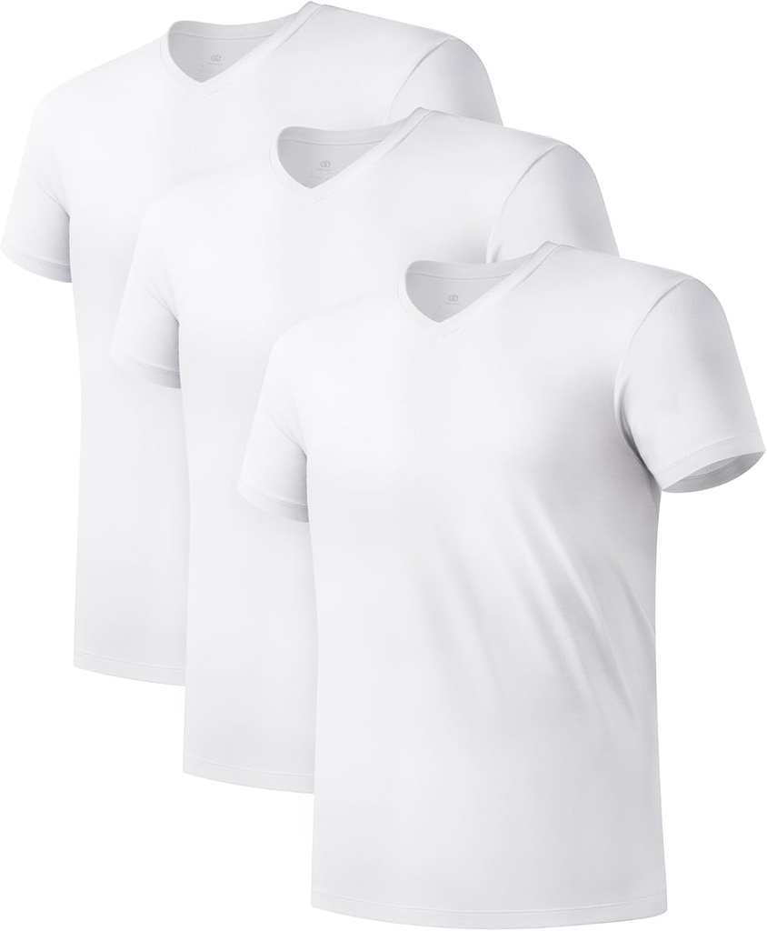 DAVID ARCHY Ανδρικά εσώρουχα Micro Modal Ultra Soft T-Shirts Stretch Moistture-Wicking Crewneck/V-Neck Ties for Men, 3-Pack