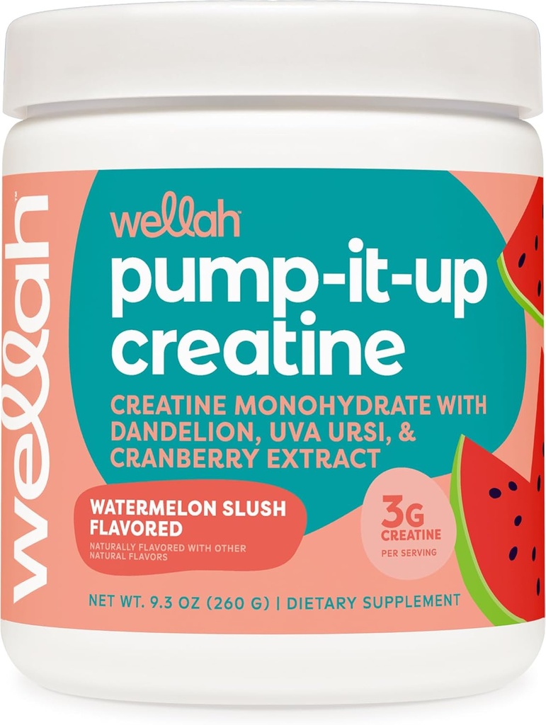 Wellah Creatine for Women (50 Servings, Watermelon Slus) - Κρεατίνη Μονοένυδρη με Dandelion & Cranberry Extract
