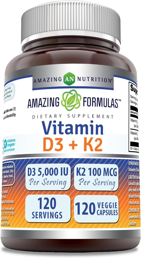 Amazing Formulas Βιταμίνη D3 5000 IU με βιταμίνη K2 100 Mcg 