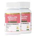 Probiotics and Prebiotics for Women pH Ισορροπία & Διήθηση - 60 Δισεκατομμύρια Κολπικά Προβιοτικά με Cranberry & D- Mannose για Ουλές, Ουρολοίμωξη, Ανοσοποιητική Υγεία, Vegan & Non-GMO 