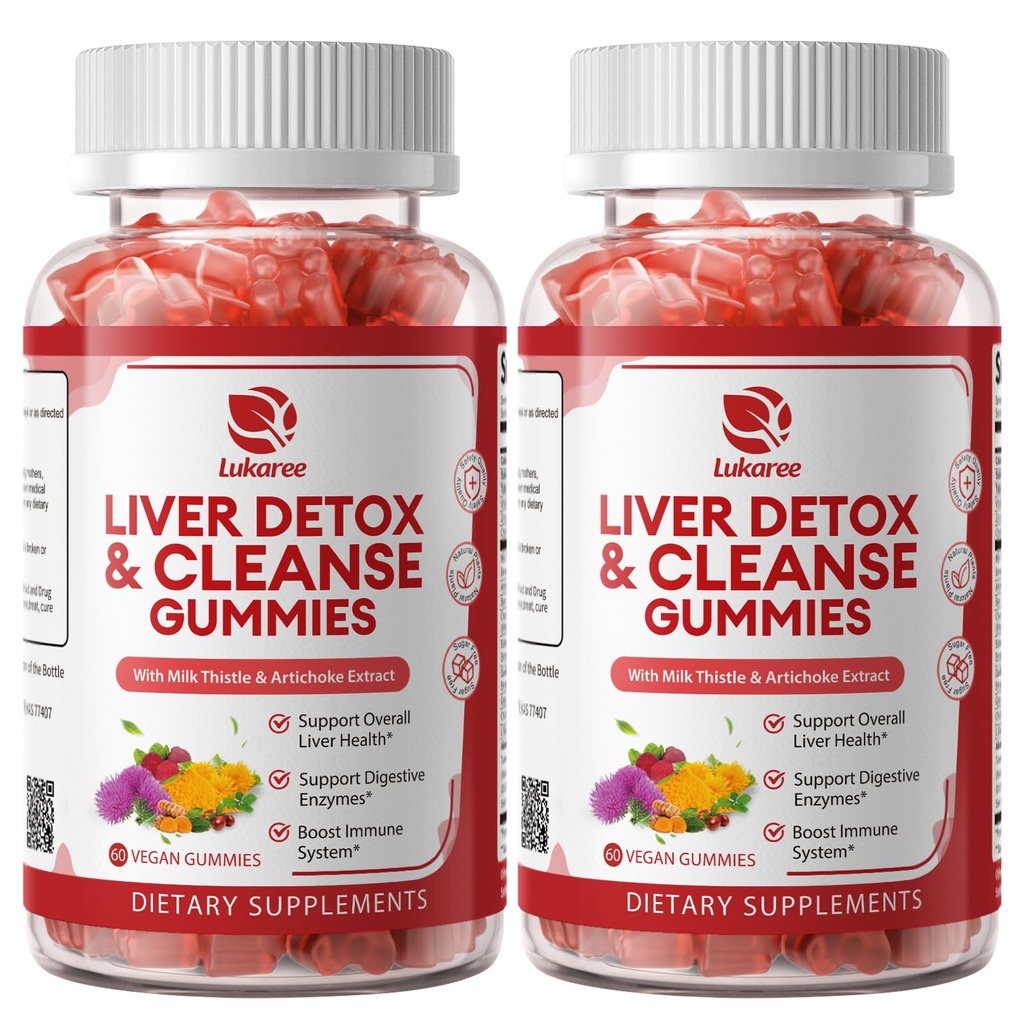 2 Πακέτο Lukare Liver Cleanse Detox & επισκευή Gummies 