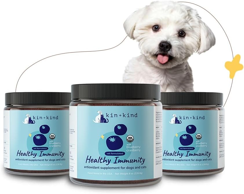 Συγγενής + είδος συμπλήρωμα σκύλων σκόνης - συμπλήρωμα για σκύλους & γάτες για υγιή ανοσία - Υποστήριξη της ουροδόχου κύστης - Φυσική Φόρμουλα με βιολογικό βατόμουρο, βατόμουρο και καρύδα - Made in USA - Bundle (3 x 8 oz)