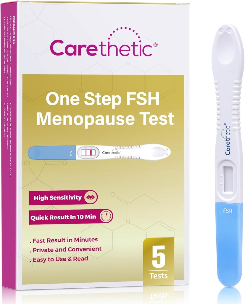 [5 Pack] Σετ δοκιμασίας φρονιμότητας FSH Εμμηνόπαυσης - Midstream at-Home Δοκιμή εμμηνόπαυσης, ανίχνευση υψηλής ευαισθησίας FSH για παρακολούθηση περιεμμηνόπαυσης & γονιμότητας
