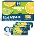 Venture Pal Chewable Electrolyte Tablets, 80 Count Fast-Dissolve Sugar-Free Stick Salt Tablets - Ποικιλία πακέτο για γρήγορη ενυδάτωση, Εξωτερική λειτουργία, Πεζοπορία, Αθλητισμός 