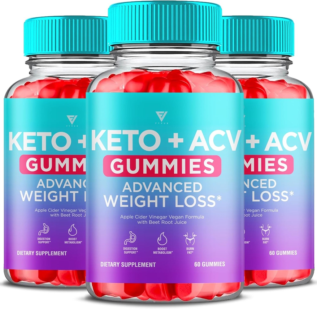 (3 Pack) Keto ACV Gummies Advanced Weight Loss, ACV Keto Gummies for Weight Loss Women Men Keto + 1000MG Apple Cider Vinegar Advanced Fat Burn Dietary Support Gummy Supplement Formula (180 Gummies)