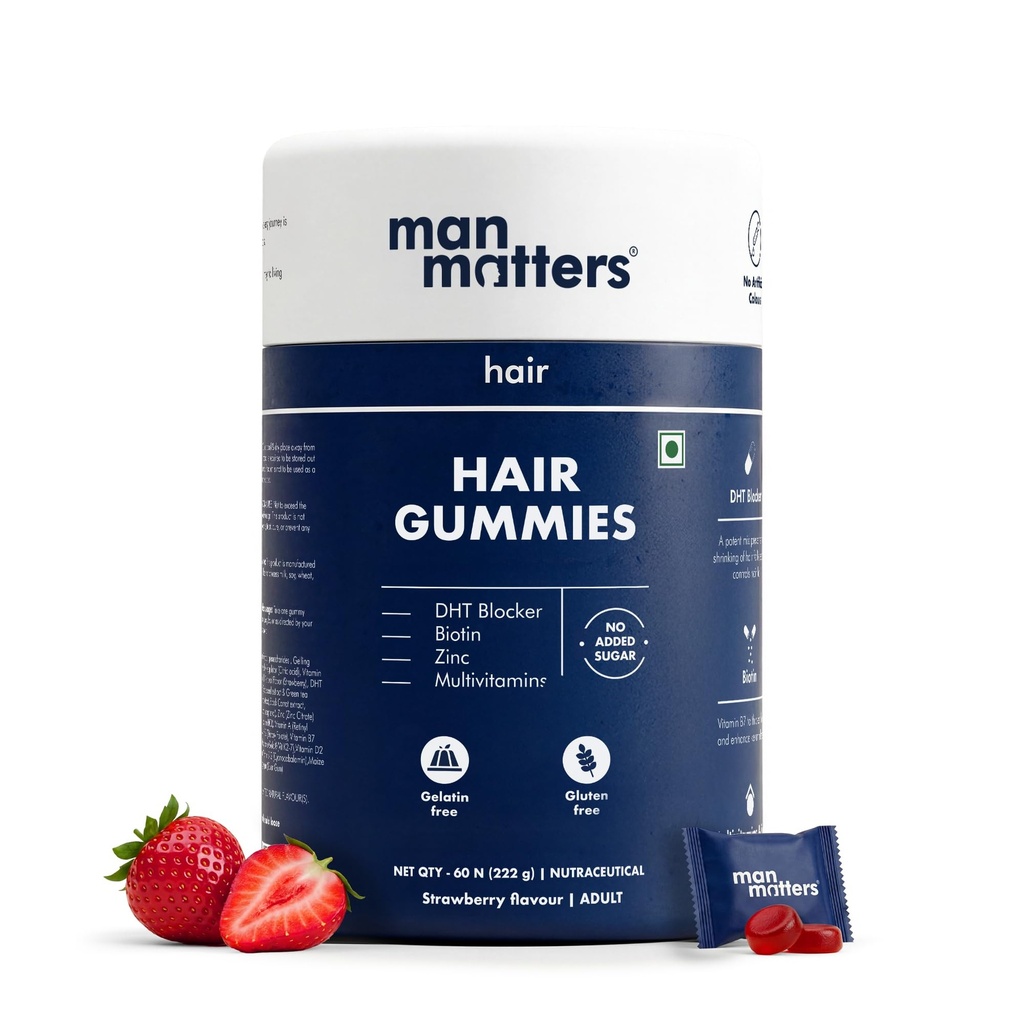 Man Matters Biotin Hair Gummy για υγιή μαλλιά 