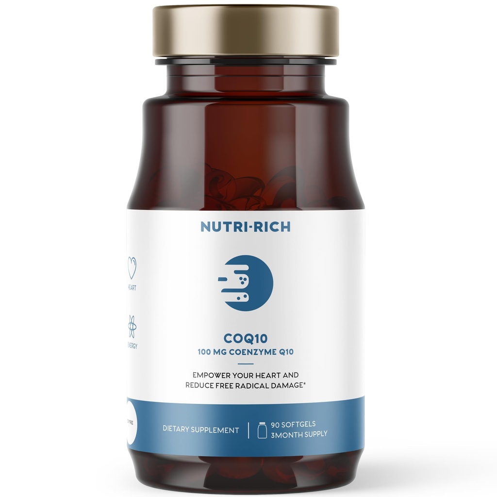 CoQ10 100mg Softgels with MCT Oil – Naturally Fermented Ubiquinone for Heart Health, Energy & Statin Support – High Absorption Coenzyme Q10 Supplement – Non-GMO, Gluten Free – 90 Softgels