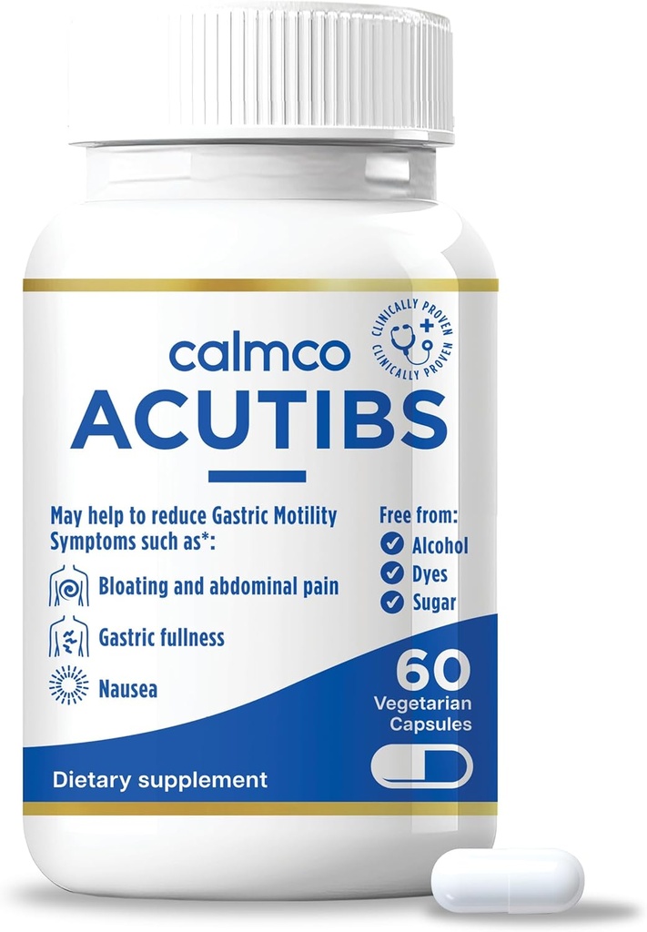 Acutibs Vegan Κάψουλες - Φυσικό Digestive Aid με Artichoke & Ginger Εκχυλίσματα για γαστρική ανακούφιση δυσφορίας, ναυτία, Bloating & Κοιλιακό πόνο, βοηθά στην ευκολία IBS και τη μείωση της φλεγμονής των ούρων, 60 κόμης