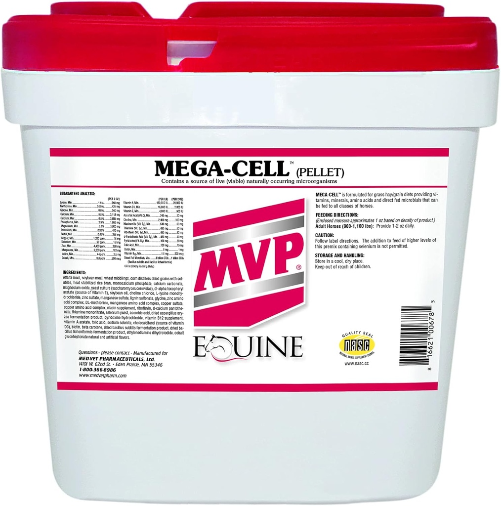 Mega-Cell (35lb) Ισορροπημένη Βιταμίνη & Ορυκτή Υποστήριξη για τα Άλογα