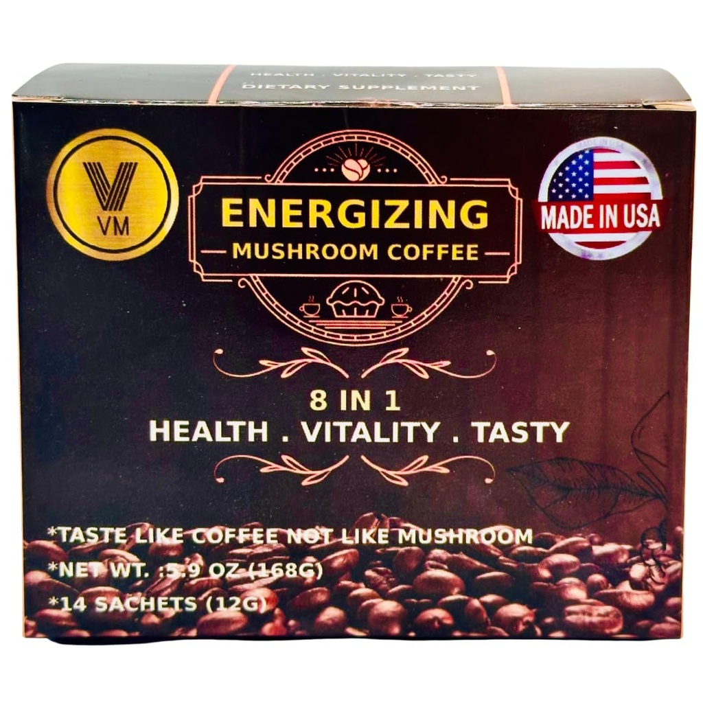 VM Ενεργοποιώντας Mushroom καφέ-Reishi με Ginseng & Carbo Mix-απευθείας καφέ. Φυσικό Ganoderma Με Instant Cafe.Διατροφή συμπλήρωμα.8-σε-1 Mushroom καφέ. Ανακατέψτε τον καφέ οργανικό κλασικό. Κατασκευασμένο στις ΗΠΑ (14). Σ