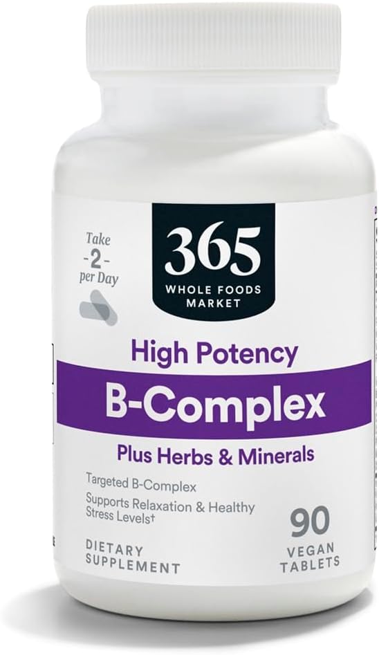365 by Whole Foods Market, High Potency Vitamin B Complex with Herbal Support Tablets, 90 CT
