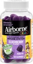 Airborne Kids Elderberry + Ψευδάργυρος & Βιταμίνη C Gummies, Παιδική Ανοσοποιητική Υποστήριξη με Ισχυρά Αντιοξειδωτικά VIT D & E - 50 Gummies, Γεύσεις Elderberry