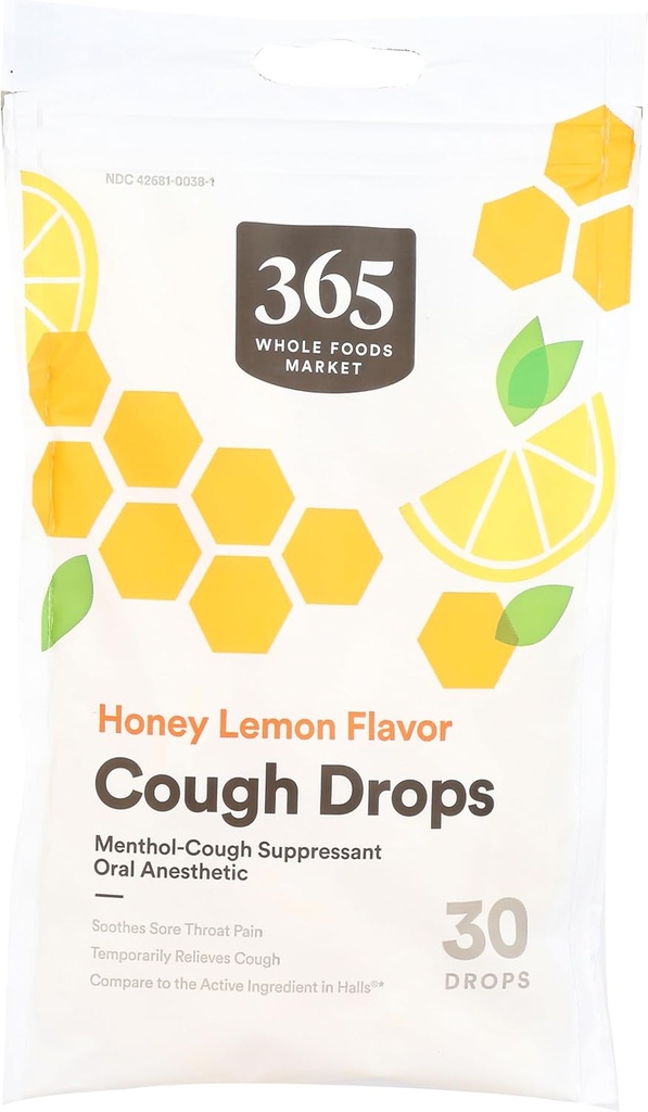 365 by Whole Foods Market, Honey Lemon Cough Drops, 30 Count